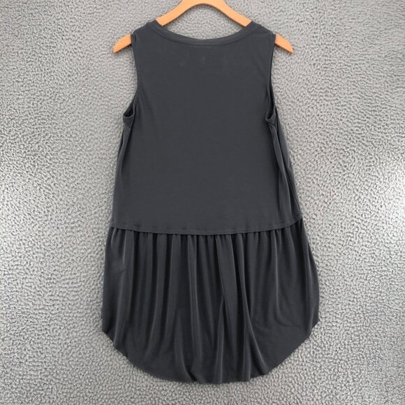 Mote Top Womens Small Gray Modal Blend High Low Pleated Sleeveless Stretch Knit - Picture 3 of 9
